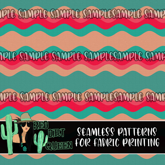 Seamless Pattern Retro Wavy Lines