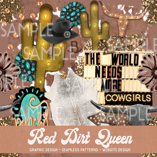 Seamless Pattern The World Needs More Cowgirls