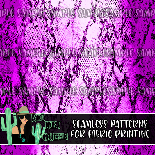 Seamless Pattern Purple Snake Print Faded