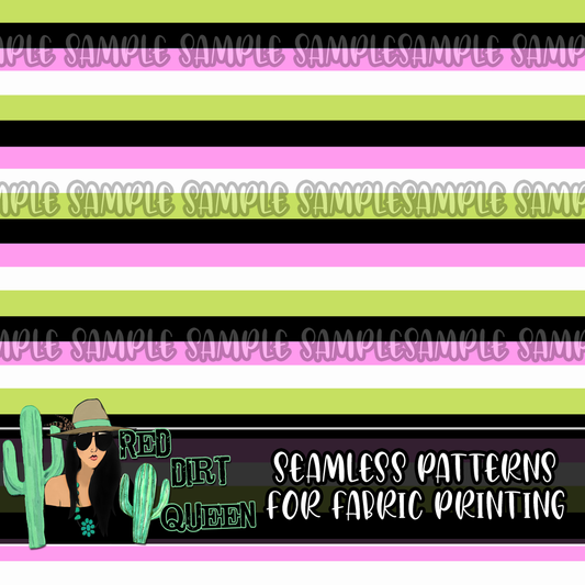 Seamless Pattern Pink Lime Black Stripe