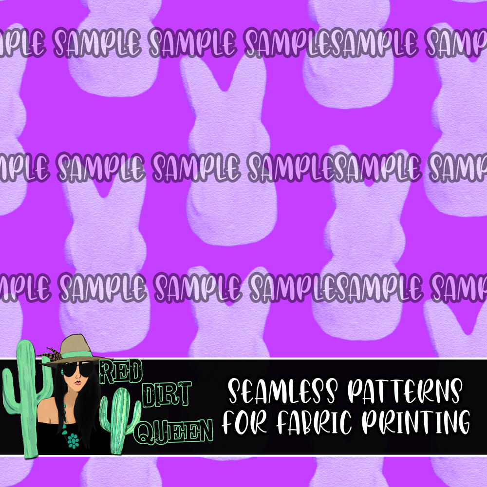 Seamless Pattern Easter Peeps Purple