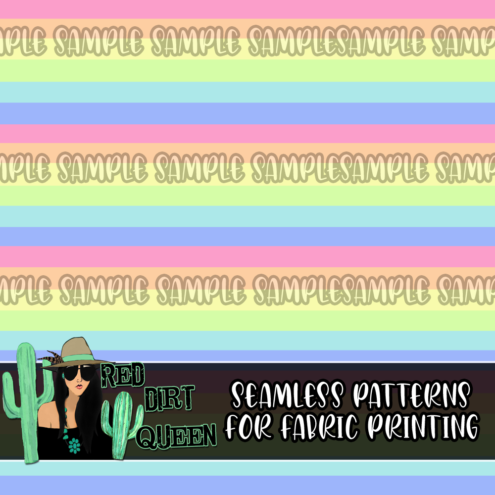 Seamless Pattern Rainbow Bright Stripe