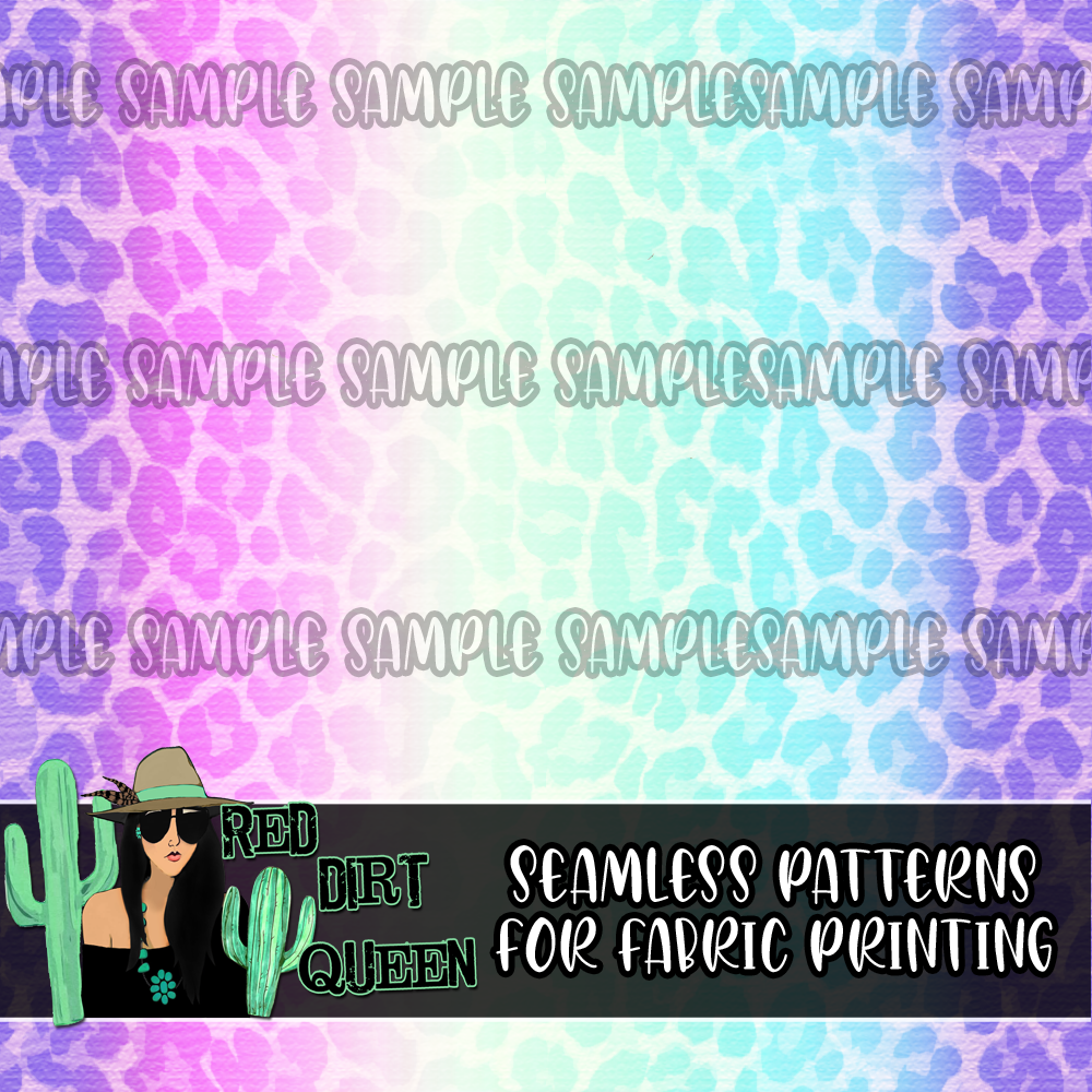 Seamless Pattern Ombre Leopard Purples
