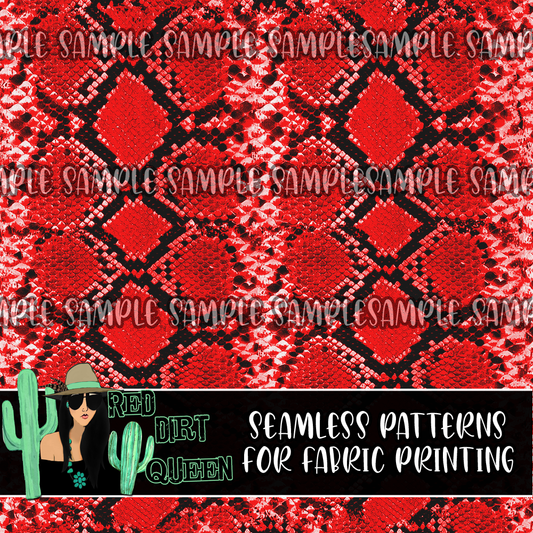 Seamless Pattern Red Snake Print Stripe