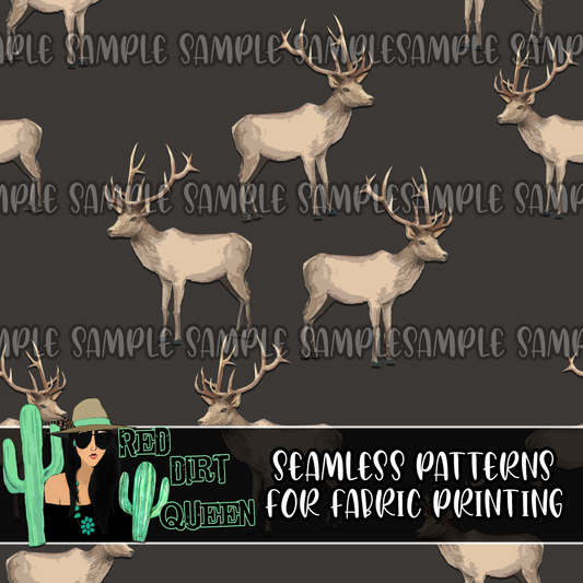 Seamless Pattern Simple Reindeer Dark