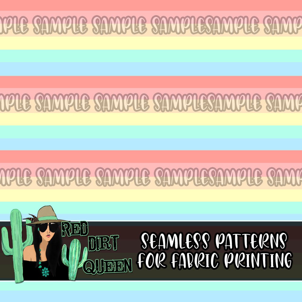 Seamless Pattern Retro Rainbow Stripe