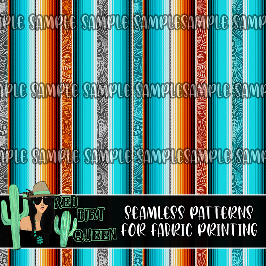 Seamless Pattern Serape Tooled Leather