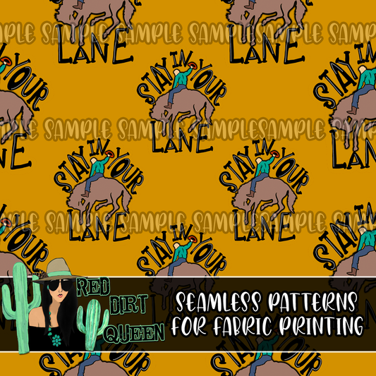 Seamless Pattern Stay In Your Lane