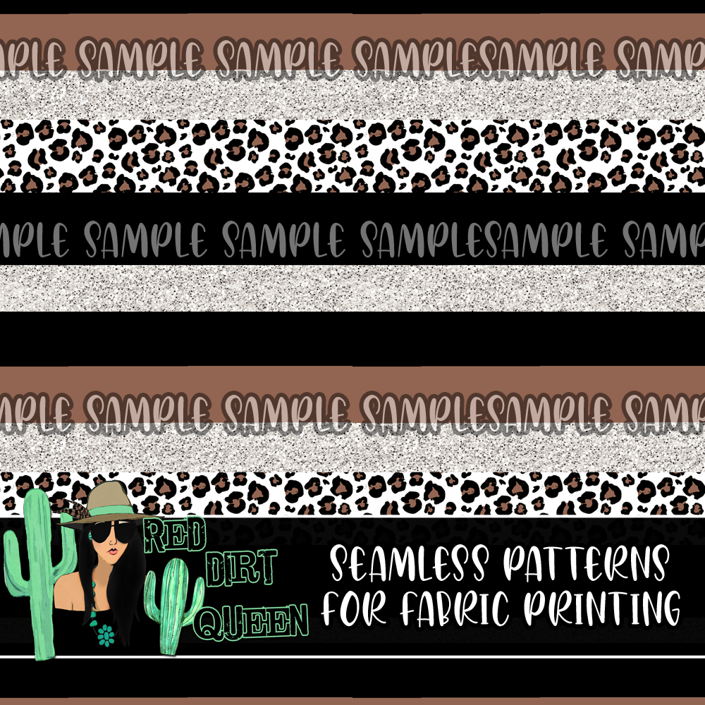 Seamless Pattern Brown Black Leopard Stripe
