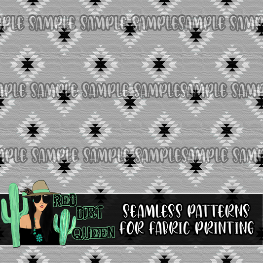 Seamless Pattern Grey Black Aztec