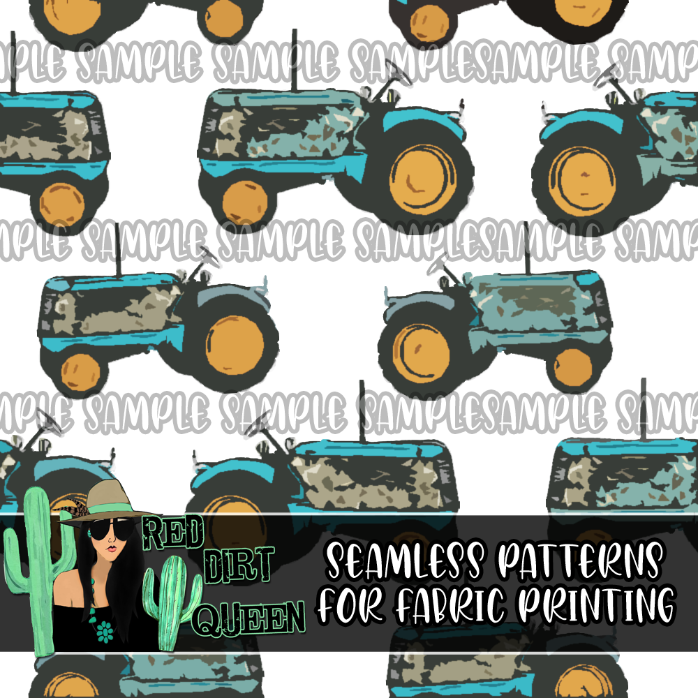 Seamless Pattern Tractors