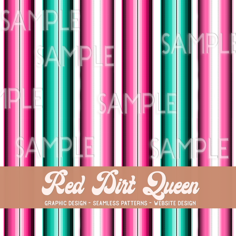 Seamless Pattern Turquoise Pink Serape