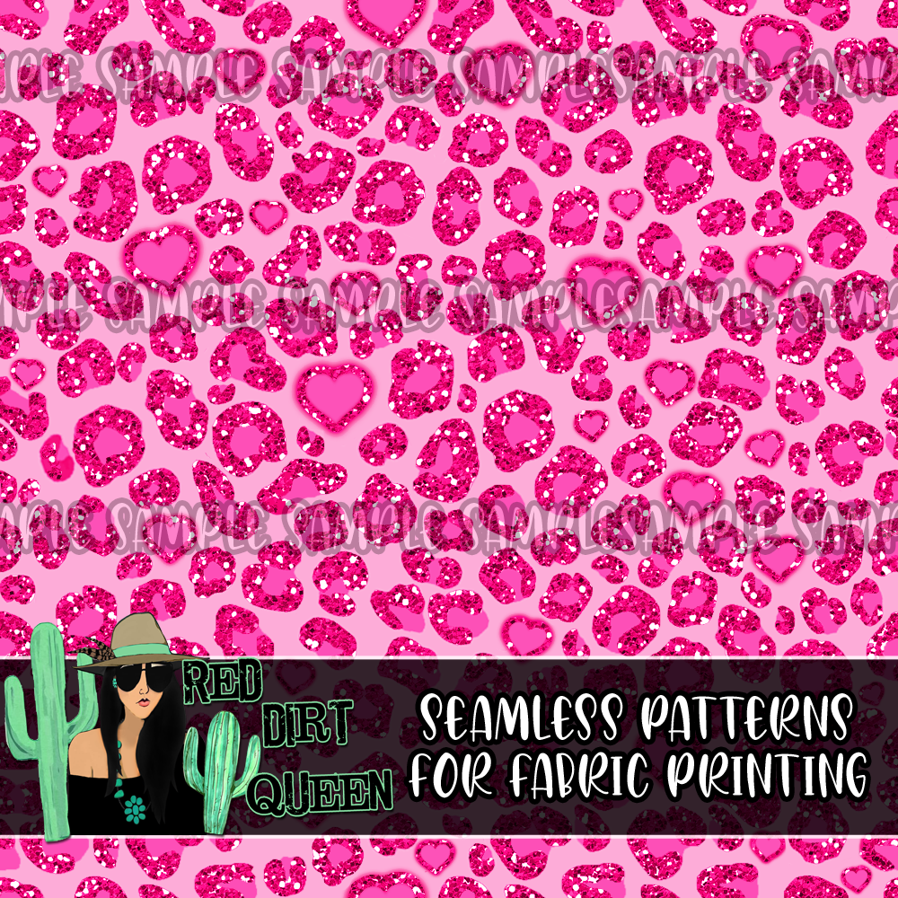 Seamless Pattern Pink Valentine's Day Leopard
