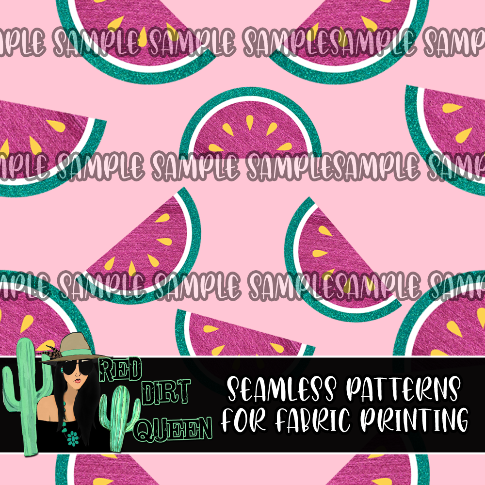 Seamless Pink Watermelons