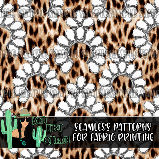 Seamless Pattern White Leopard Squash