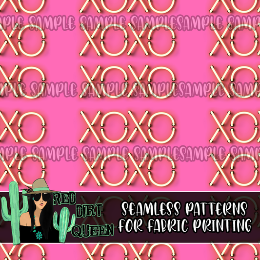 Seamless Pattern Neon Sign XOXO