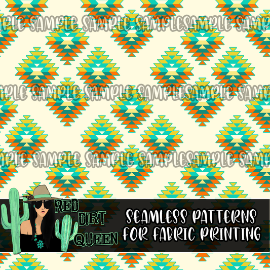 Seamless Pattern Southwest Aztec Yellow