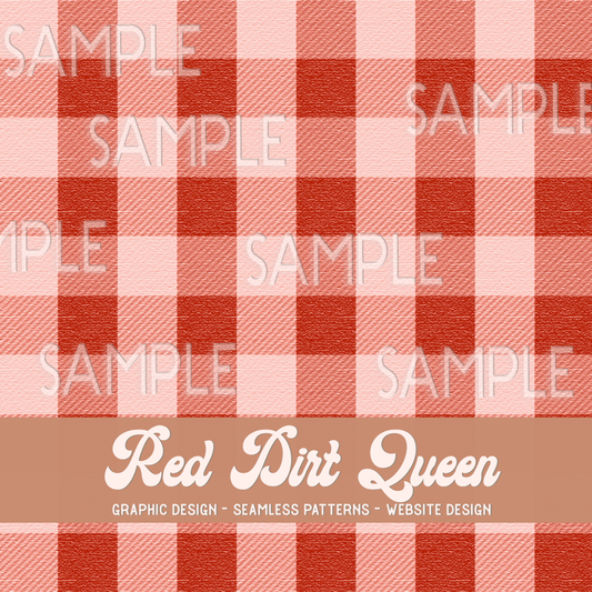 Seamless Pattern Vintage Red Checkered Plaid