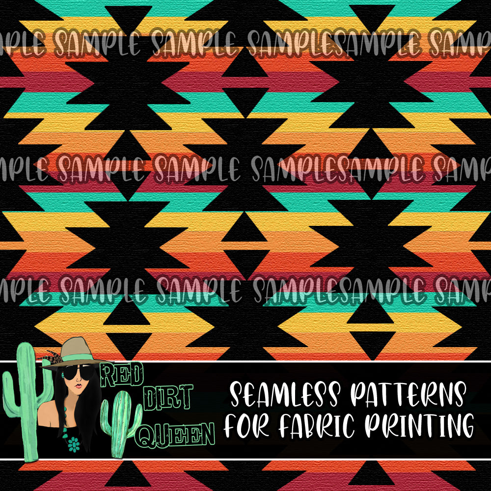 Seamless Pattern Retro Stripe Aztec