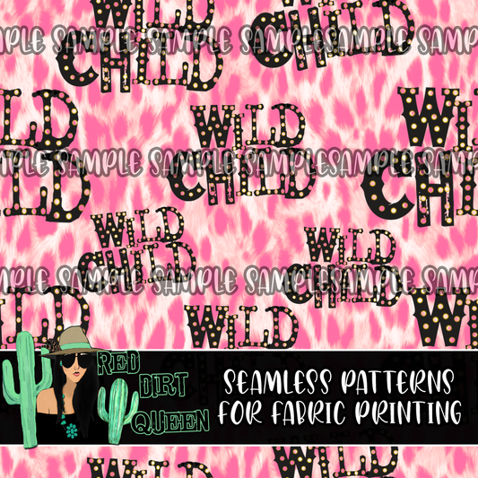 Seamless Pattern Wild Child Pink Leopard